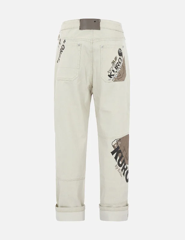 Men's Colored Jeans in Burgundy for a Bold and Fashion - Forward LookSeagull Print Colorblock Denim Jeans Men's Colored Jeans in Burgundy for a Bold and Fashion - Forward LookSeagull Print Colorblock Denim Jeans