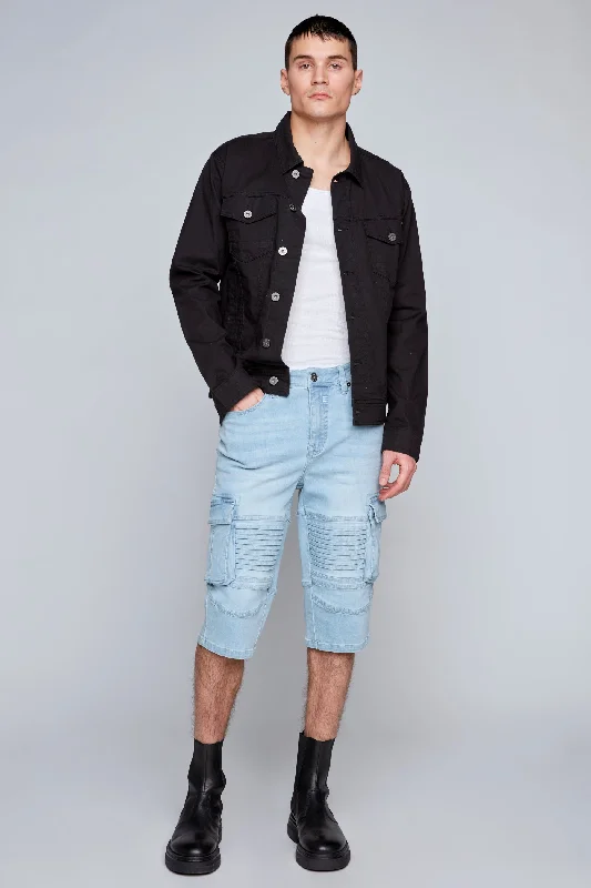 Men's Jeans with a Frayed Hem for a Casual and Effortless StyleSlim Fit Classic Ripstop Trucker Jacket - Black Men's Jeans with a Frayed Hem for a Casual and Effortless StyleSlim Fit Classic Ripstop Trucker Jacket - Black