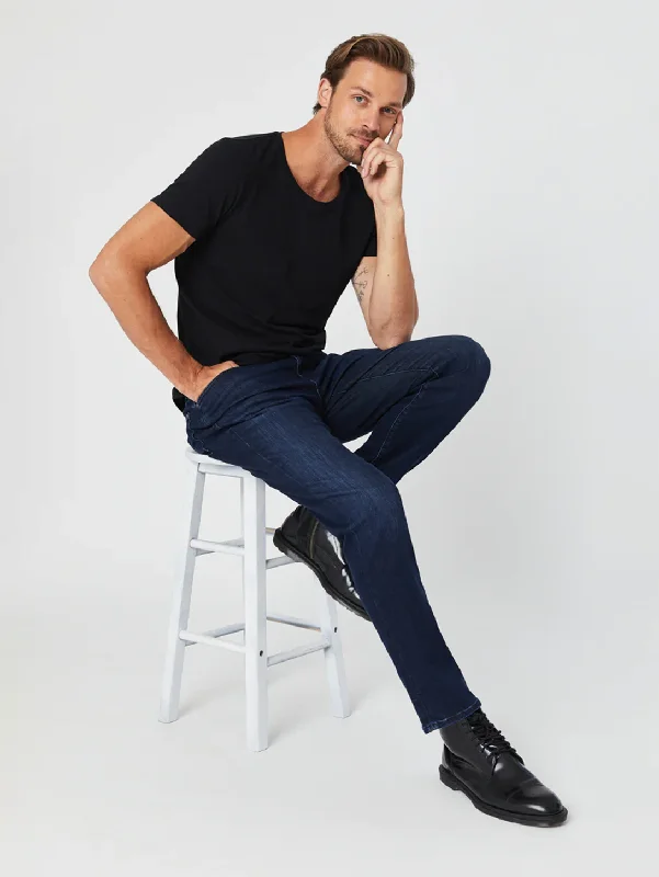 Men's Straight Leg Raw Denim Jeans for a Minimalist and Durable OptionSteve Athletic Jean - Dark Ink Supermove Men's Straight Leg Raw Denim Jeans for a Minimalist and Durable OptionSteve Athletic Jean - Dark Ink Supermove