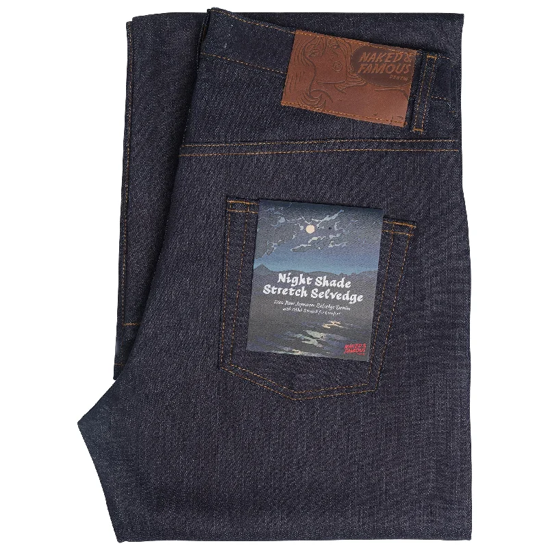 Men's Slim Fit Stretch Jeans in Dark Wash for a Modern and Comfortable LookStrong Guy - Nightshade Stretch Selvedge Men's Slim Fit Stretch Jeans in Dark Wash for a Modern and Comfortable LookStrong Guy - Nightshade Stretch Selvedge