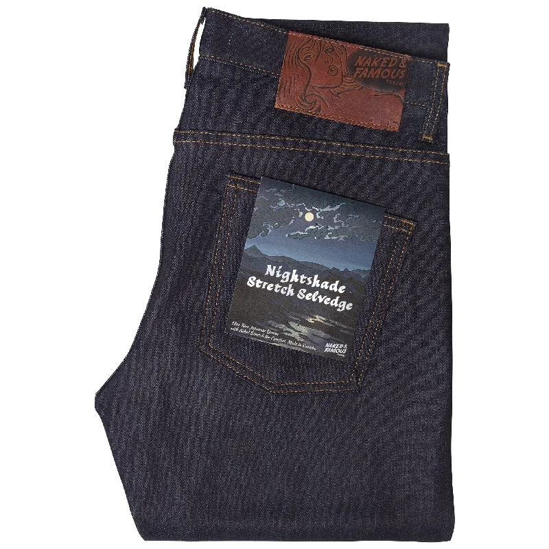 Men's Jeans with a Hidden Coin Pocket for Added ConvenienceSuper Guy - Nightshade Stretch Selvedge Men's Jeans with a Hidden Coin Pocket for Added ConvenienceSuper Guy - Nightshade Stretch Selvedge
