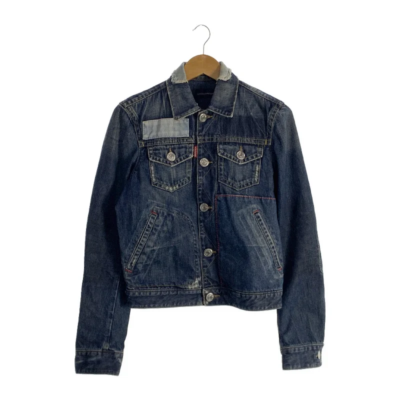 Hooded men jackets with a detachable faux - fur trim for added warmthDSQUARED2/Denim Jkt/46/Indigo/Cotton/ Hooded men jackets with a detachable faux - fur trim for added warmthDSQUARED2/Denim Jkt/46/Indigo/Cotton/