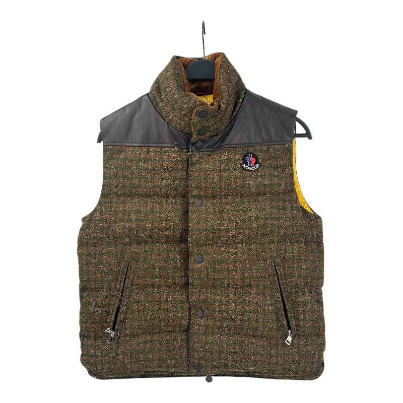 Fleece - lined men jackets for cold - weather commutingJUNYA WATANABE COMME des GARCONS MAN/MONCLER/Puffer Vest/M/Brown/Tweed/Plaid Fleece - lined men jackets for cold - weather commutingJUNYA WATANABE COMME des GARCONS MAN/MONCLER/Puffer Vest/M/Brown/Tweed/Plaid