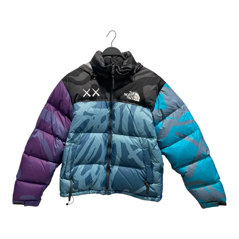 Men jackets with a media - friendly pocket for easy access to gadgetsTHE NORTH FACE/KAWS/Puffer Jkt/S/Nylon/BLU/Camouflage/Purple + Teal Sleeve SZ s Men jackets with a media - friendly pocket for easy access to gadgetsTHE NORTH FACE/KAWS/Puffer Jkt/S/Nylon/BLU/Camouflage/Purple + Teal Sleeve SZ s