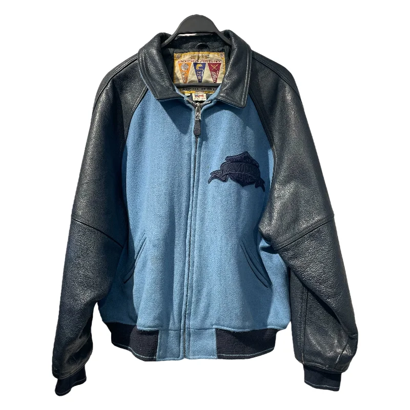 Denim men jackets with embroidered patches for a personalized touchAVIREX/Baseball Jkt/XXL/Wool/BLU/VINTAGE JACKET LEATHER SLEEVES Denim men jackets with embroidered patches for a personalized touchAVIREX/Baseball Jkt/XXL/Wool/BLU/VINTAGE JACKET LEATHER SLEEVES