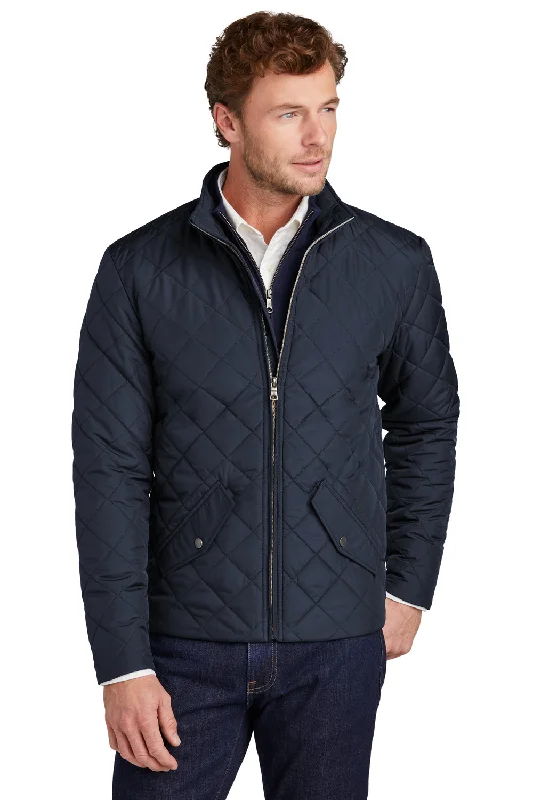 Men jackets with a media - friendly pocket for easy access to gadgetsBrooks Brothers Mens Water Resistant Quilted Full Zip Jacket - Night Navy Blue Men jackets with a media - friendly pocket for easy access to gadgetsBrooks Brothers Mens Water Resistant Quilted Full Zip Jacket - Night Navy Blue