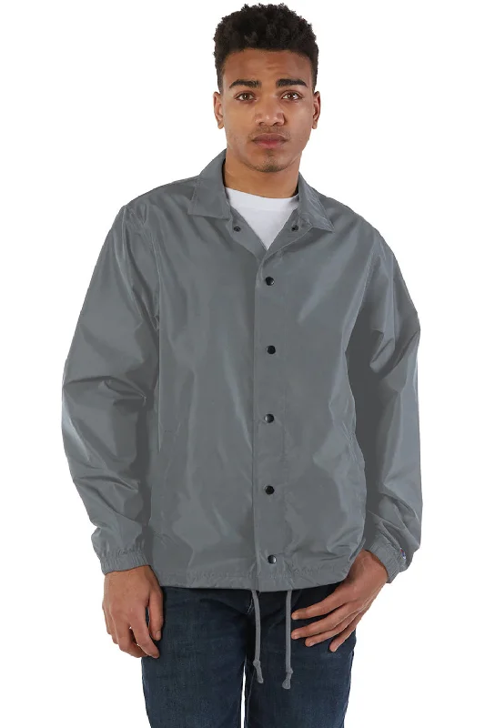 Tailored men jackets to pair with formal trousers for business meetingsChampion Mens Wind & Water Resistant Snap Down Coach's Jacket - Graphite Grey Tailored men jackets to pair with formal trousers for business meetingsChampion Mens Wind & Water Resistant Snap Down Coach's Jacket - Graphite Grey