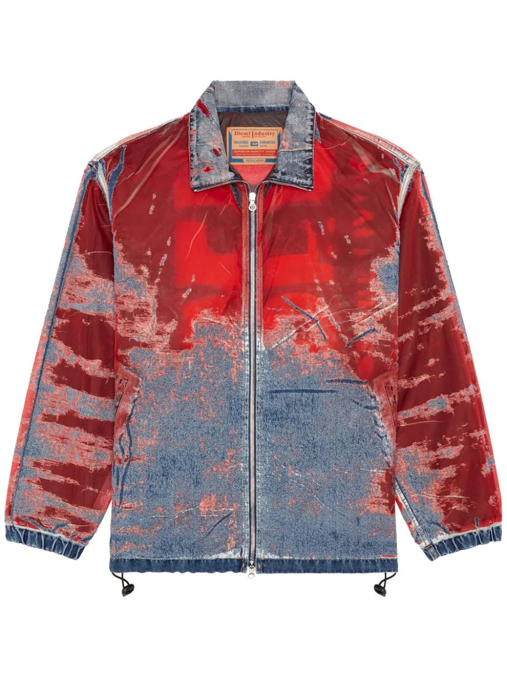 Men jackets with a zip - off sleeves to convert to a vestD-Krap Devoré-Denim Jacket