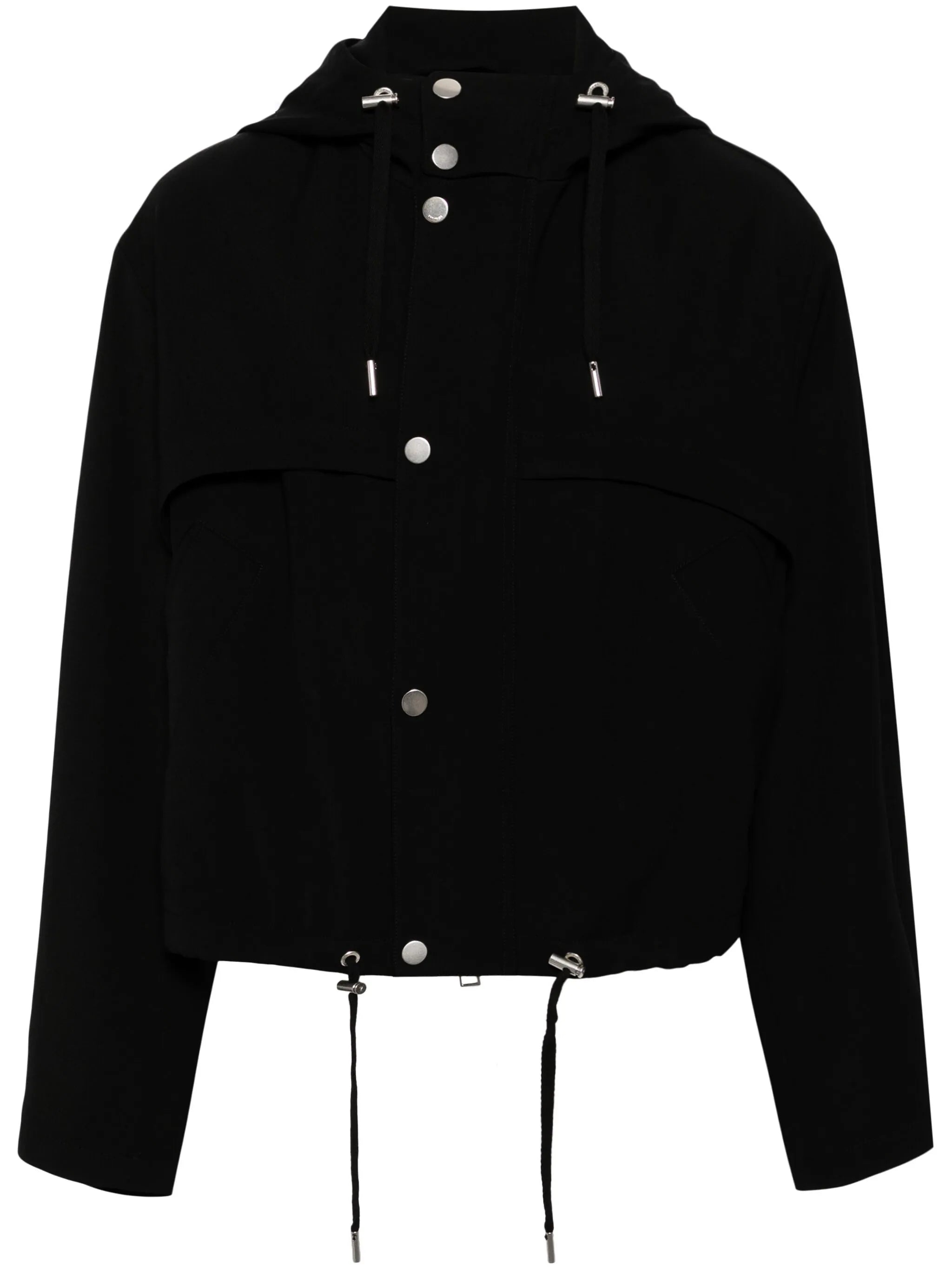 Men jackets with a zip - off sleeves to convert to a vestDrawstring Hooded Jacket