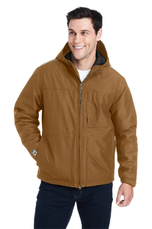 Fleece - lined men jackets for cold - weather commutingDri Duck Mens Kodiak GrizzlyTex Water Resistant Canvas Full Zip Hooded Jacket - Saddle Brown Fleece - lined men jackets for cold - weather commutingDri Duck Mens Kodiak GrizzlyTex Water Resistant Canvas Full Zip Hooded Jacket - Saddle Brown