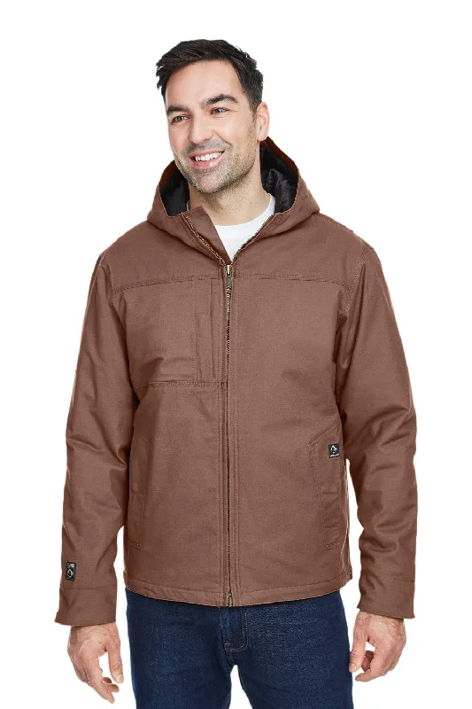 Lightweight men jackets made from recycled nylon for eco - friendly travelDri Duck Mens Yukon Flex Stretch Water Resistant Canvas Full Zip Hooded Jacket - Field Khaki