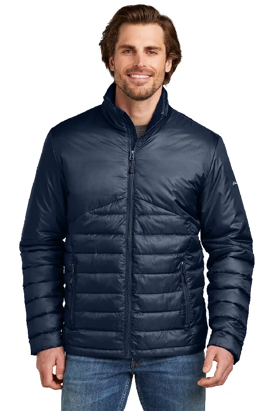 Down - filled men jackets in bright colors for winter fashionEddie Bauer Mens Water Resistant Quilted Full Zip Jacket - River Navy Blue Down - filled men jackets in bright colors for winter fashionEddie Bauer Mens Water Resistant Quilted Full Zip Jacket - River Navy Blue
