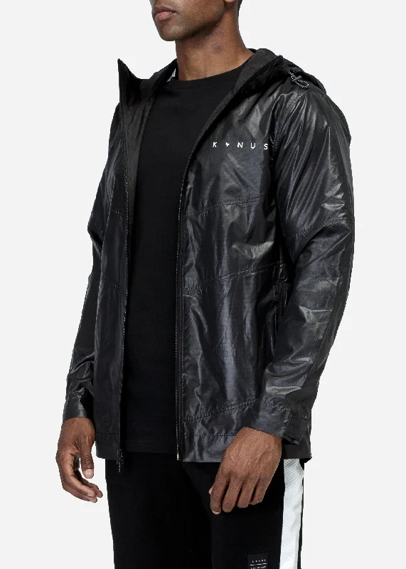Bomber men jackets with ribbed cuffs for a classic 80s styleKonus Men's Hooded Windbreaker in Black Bomber men jackets with ribbed cuffs for a classic 80s styleKonus Men's Hooded Windbreaker in Black