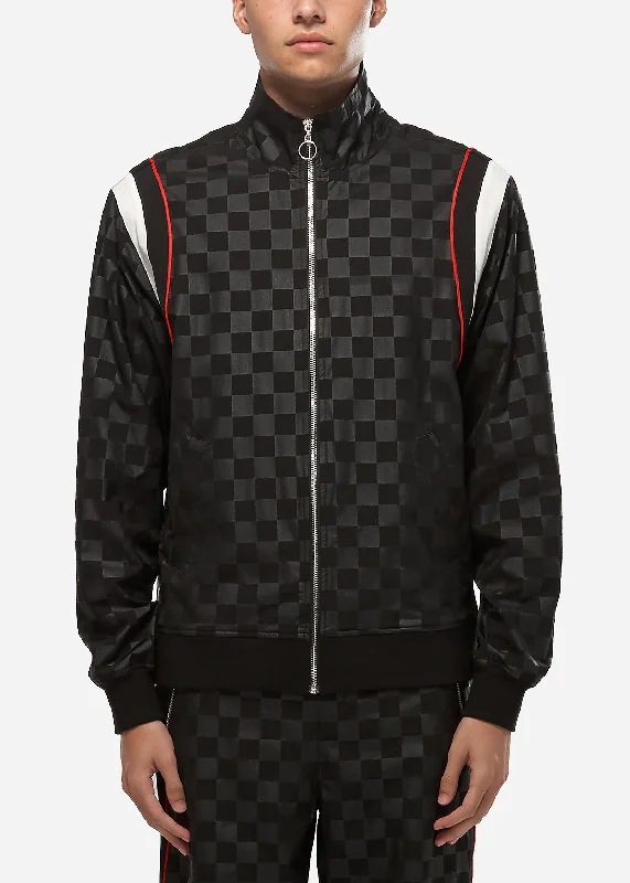 Corduroy men jackets in earthy tones for a rustic charmKonus Men's Tonal Checkered Jacket in Black Corduroy men jackets in earthy tones for a rustic charmKonus Men's Tonal Checkered Jacket in Black