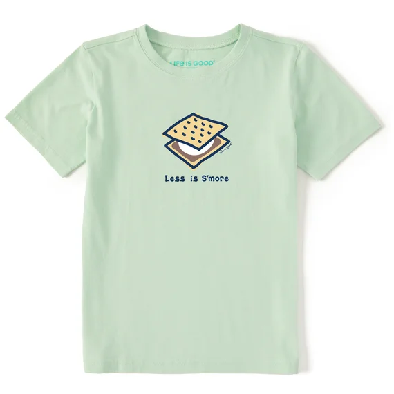Denim men jackets with embroidered patches for a personalized touchKids' Less is Smore Short-Sleeve Crusher Tee - Sage Green Denim men jackets with embroidered patches for a personalized touchKids' Less is Smore Short-Sleeve Crusher Tee - Sage Green