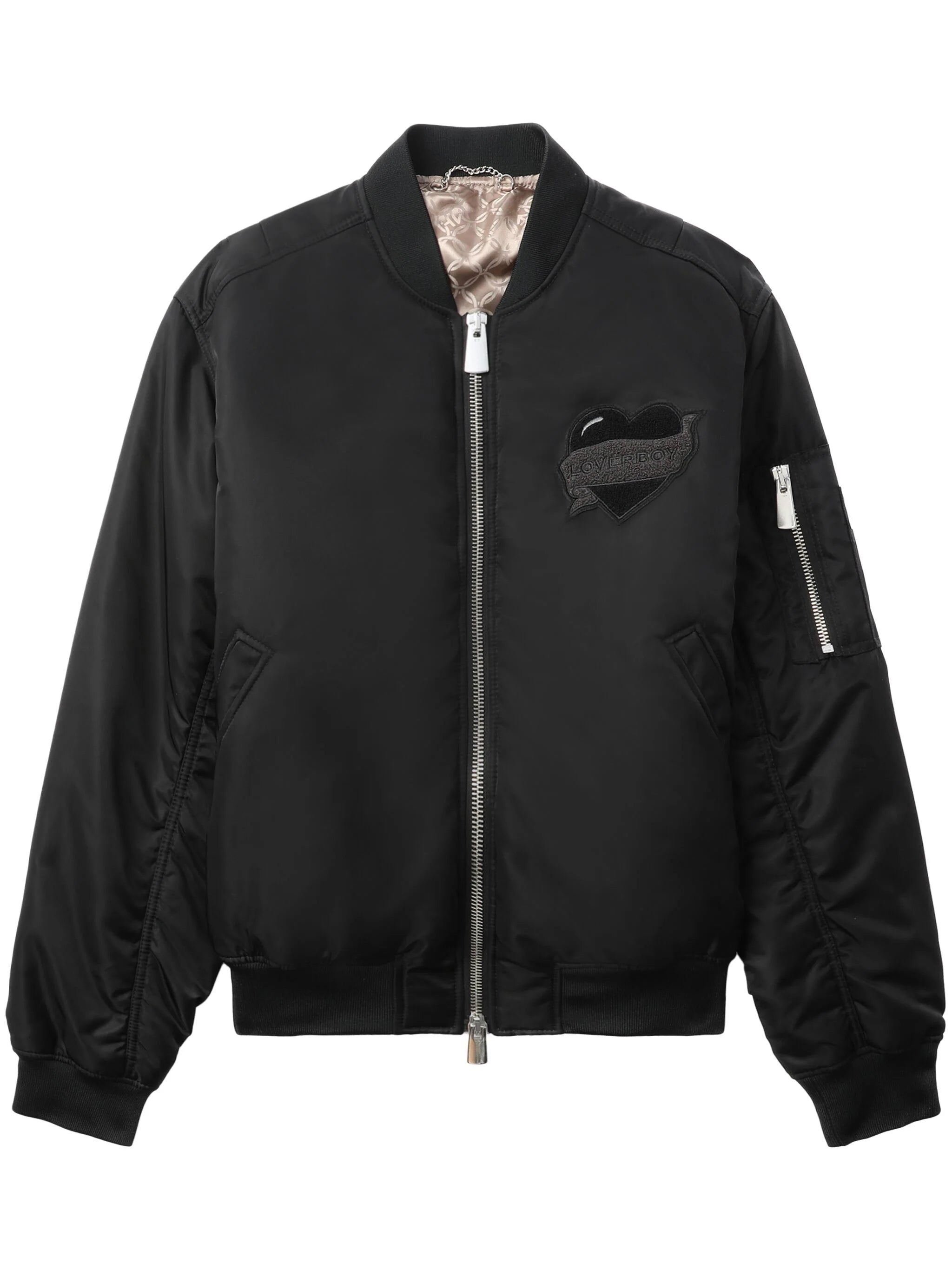 Slim - fit leather men jackets with a distressed finish for a rugged lookLogo-Appliqué Bomber Jacket Slim - fit leather men jackets with a distressed finish for a rugged lookLogo-Appliqué Bomber Jacket