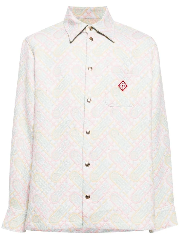 Men jackets with a hidden interior pocket for secure storageLogo-Appliqué Monogram-Jacquard Jacket Men jackets with a hidden interior pocket for secure storageLogo-Appliqué Monogram-Jacquard Jacket