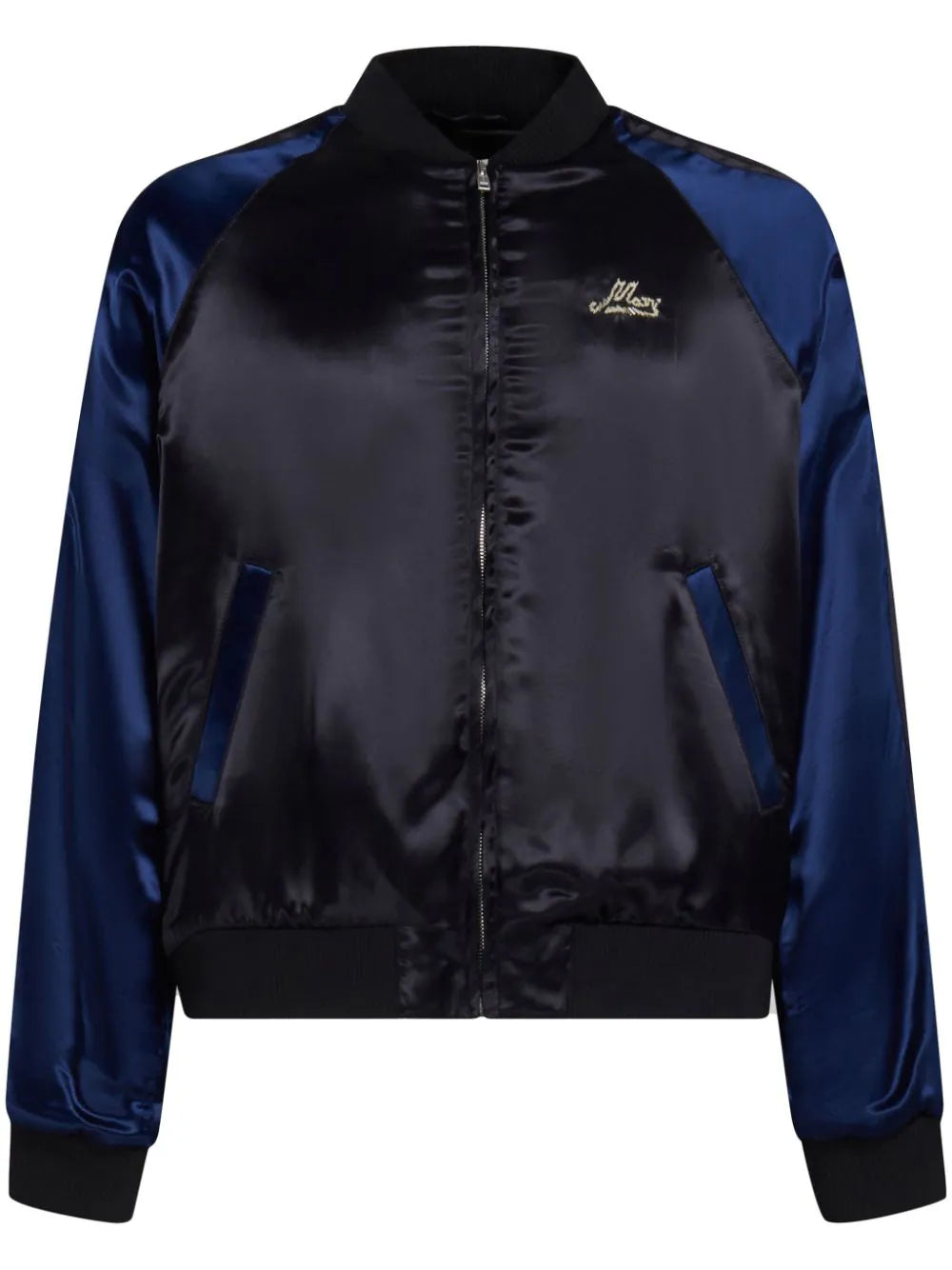 Performance - driven men jackets with breathable fabric for sportsLogo-Embroidered Satin Bomber Jacket Performance - driven men jackets with breathable fabric for sportsLogo-Embroidered Satin Bomber Jacket