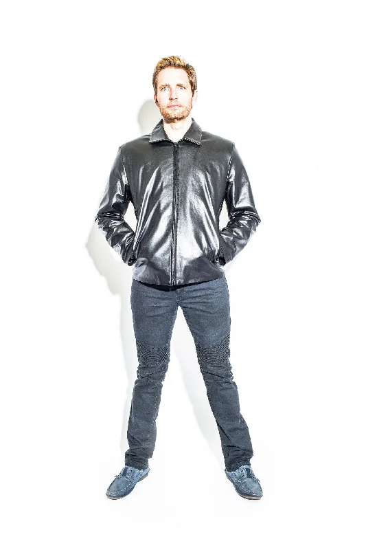 Fleece - lined men jackets for cold - weather commutingMen's Black Label Collection Clean Front Zip Jacket Fleece - lined men jackets for cold - weather commutingMen's Black Label Collection Clean Front Zip Jacket