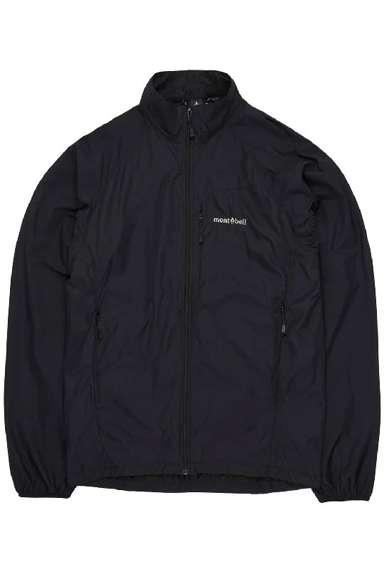 Men jackets with a media - friendly pocket for easy access to gadgetsMontbell Men's Light Shell Outer Jacket - Black Men jackets with a media - friendly pocket for easy access to gadgetsMontbell Men's Light Shell Outer Jacket - Black