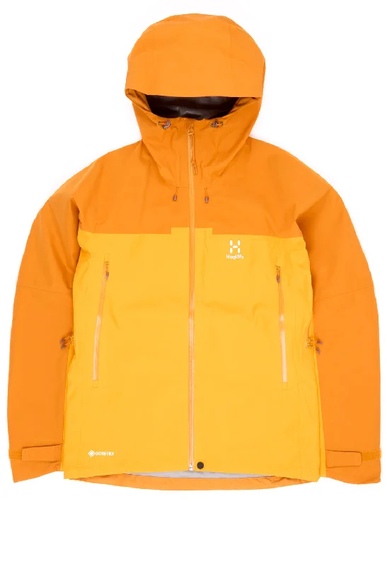 Fleece - lined men jackets for cold - weather commutingHaglofs Men's ROC Flash GTX Jacket - Sunny Yellow / Desert Yellow Fleece - lined men jackets for cold - weather commutingHaglofs Men's ROC Flash GTX Jacket - Sunny Yellow / Desert Yellow