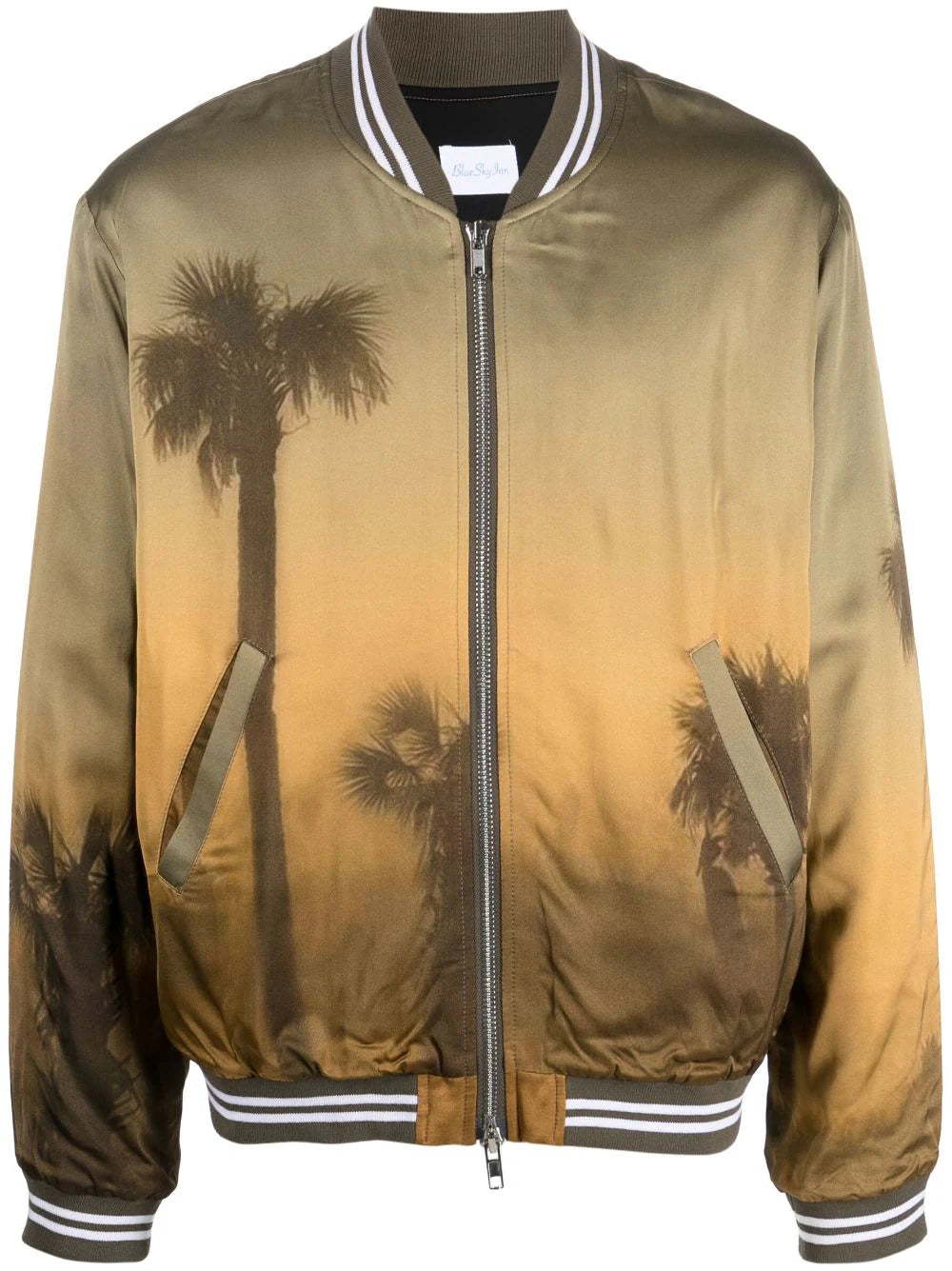 Bomber men jackets with ribbed cuffs for a classic 80s stylePalm Tree-Print Bomber Jacket Bomber men jackets with ribbed cuffs for a classic 80s stylePalm Tree-Print Bomber Jacket