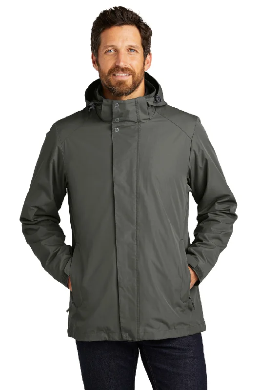 Embroidered men jackets with intricate floral designs for a unique aestheticPort Authority Mens All Weather 3-in-1 Water Resistant Full Zip Hooded Jacket - Storm Grey Embroidered men jackets with intricate floral designs for a unique aestheticPort Authority Mens All Weather 3-in-1 Water Resistant Full Zip Hooded Jacket - Storm Grey