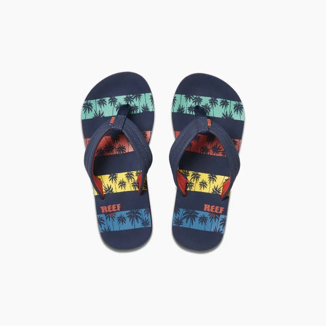 Navy Palms Stripe