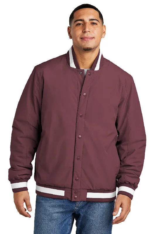 Men jackets with a hidden interior pocket for secure storageSport-Tek Mens Water Resistant Snap Down Varsity Jacket - Maroon Men jackets with a hidden interior pocket for secure storageSport-Tek Mens Water Resistant Snap Down Varsity Jacket - Maroon