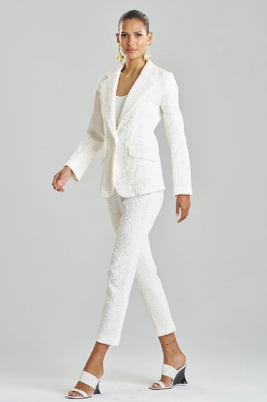 Lightweight men jackets made from recycled nylon for eco - friendly travelTextured Cotton Jacquard Jacket