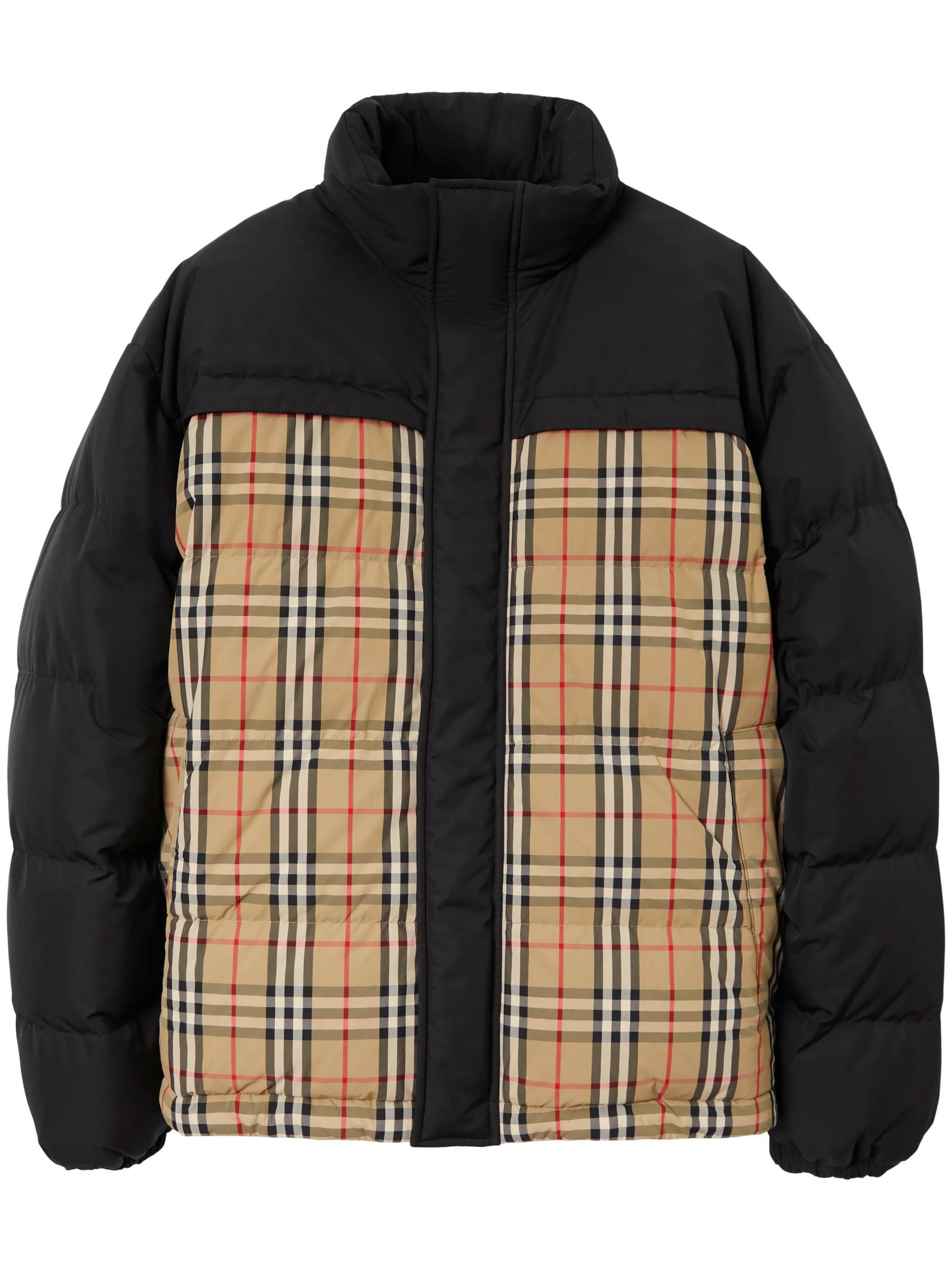 Slim - fit leather men jackets with a distressed finish for a rugged lookVintage Check-Pattern Reversible Padded Jacket Slim - fit leather men jackets with a distressed finish for a rugged lookVintage Check-Pattern Reversible Padded Jacket