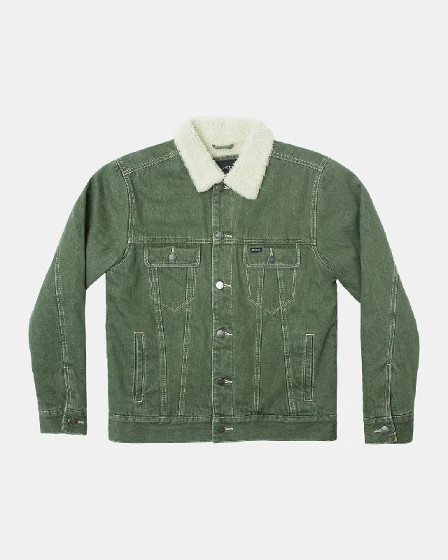 Down - filled men jackets in bright colors for winter fashionWaylon Denim Trucker Jacket - Cactus Down - filled men jackets in bright colors for winter fashionWaylon Denim Trucker Jacket - Cactus