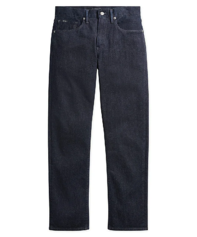 Men's two - tone stripe polo shirts with a preppy stylePolo Ralph Lauren Dark Rinse Stretch 5-Pocket Jeans Men's two - tone stripe polo shirts with a preppy stylePolo Ralph Lauren Dark Rinse Stretch 5-Pocket Jeans