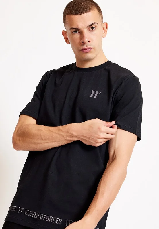 Men's long - sleeve henley t - shirts with button - down plackets3D Embroidery Hem T-Shirt - Black Men's long - sleeve henley t - shirts with button - down plackets3D Embroidery Hem T-Shirt - Black