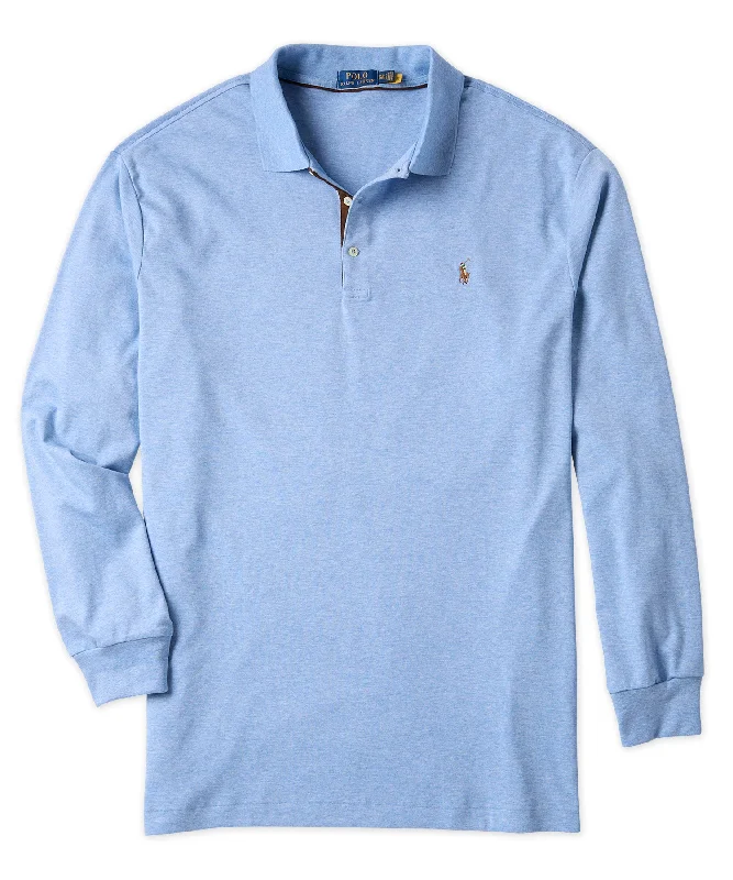 Men's ribbed cuffs and hem polo shirts for a textured lookPolo Ralph Lauren Long-Sleeve Soft Cotton Pima Polo Men's ribbed cuffs and hem polo shirts for a textured lookPolo Ralph Lauren Long-Sleeve Soft Cotton Pima Polo
