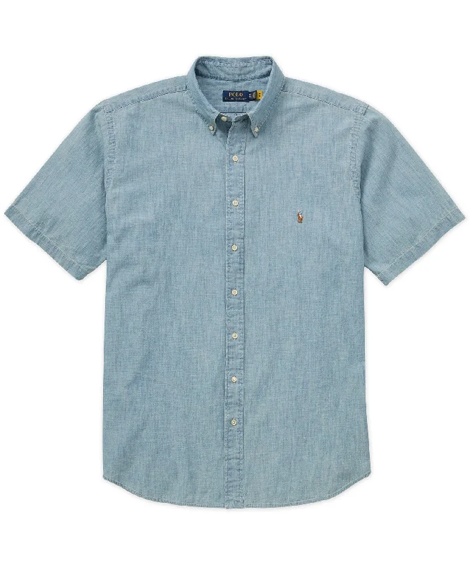 Men's UV - protected polo shirts for outdoor gardeningPolo Ralph Lauren Short Sleeve Chambray Sport Shirt Men's UV - protected polo shirts for outdoor gardeningPolo Ralph Lauren Short Sleeve Chambray Sport Shirt