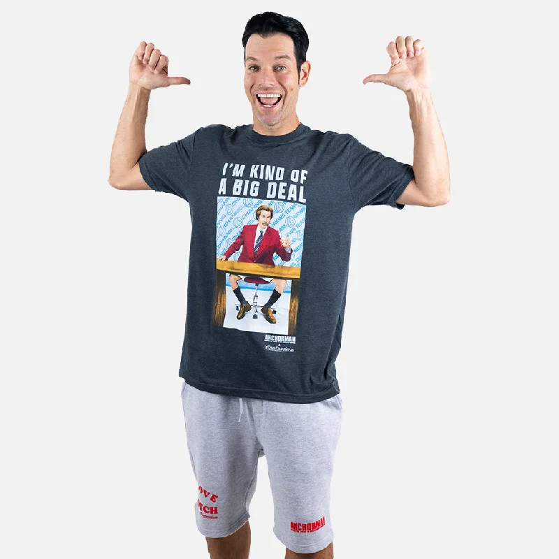 Men's v - neck muscle t - shirts for a body - building aestheticANCHORMAN BIG DEAL SHIRT Men's v - neck muscle t - shirts for a body - building aestheticANCHORMAN BIG DEAL SHIRT