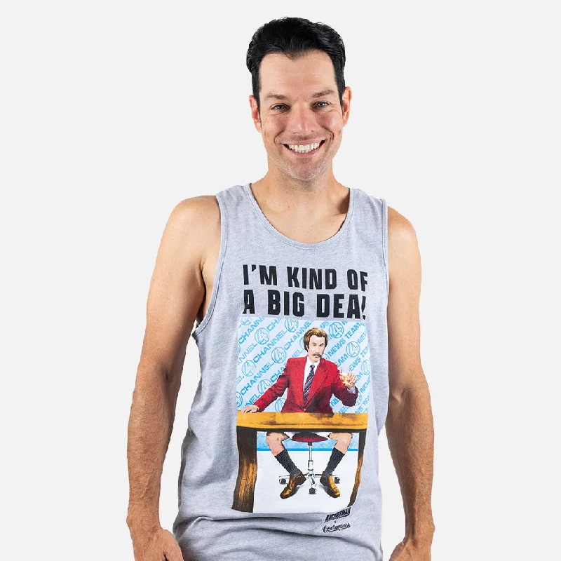 Men's antimicrobial t - shirts for odor - free freshness during travelANCHORMAN BIG DEAL TANK Men's antimicrobial t - shirts for odor - free freshness during travelANCHORMAN BIG DEAL TANK