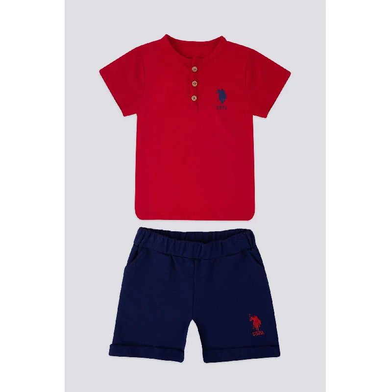 Men's lightweight performance polo shirts for tennis matchesBÉBÉ / ENSEMBLE 02 PIÈCES ROUGE BLEU - USB1156-V1 Men's lightweight performance polo shirts for tennis matchesBÉBÉ / ENSEMBLE 02 PIÈCES ROUGE BLEU - USB1156-V1