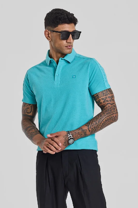 Men's reversible polo shirts with two different looksBelieve Turquoise Polo T-Shirt