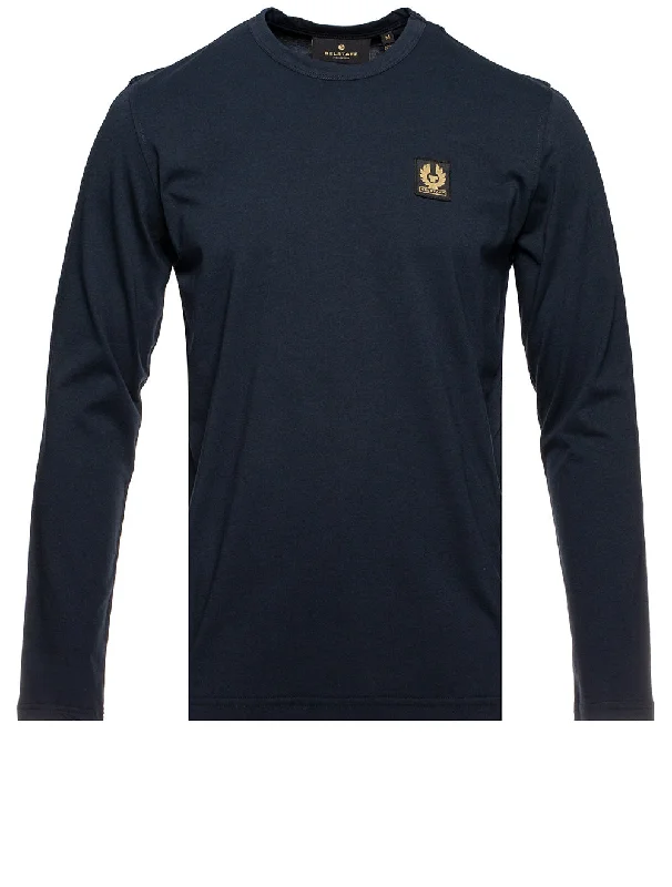 Men's mock - neck t - shirts with a modern and sleek styleLong Sleeved T-Shirt Navy
