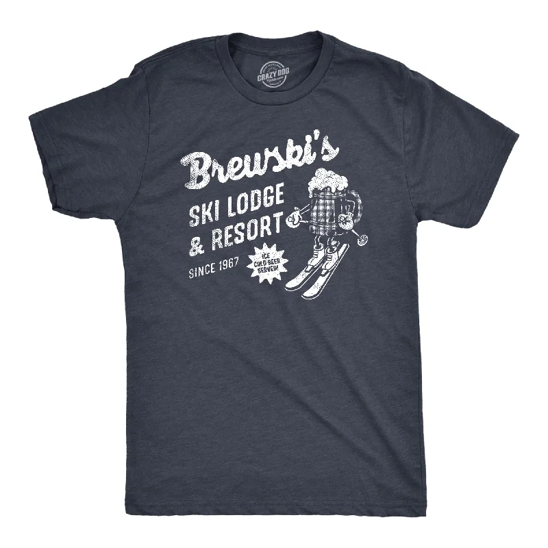 Men's ribbed t - shirts with a textured finish for added styleBrewskis Ski Lodge And Resort Men's T Shirt Men's ribbed t - shirts with a textured finish for added styleBrewskis Ski Lodge And Resort Men's T Shirt