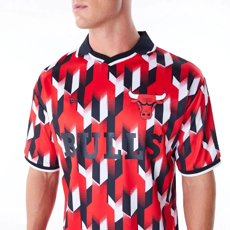 Men's smart - casual checkered t - shirts for semi - formal occasionsChicago Bulls NBA Soccer Red T-Shirt Men's smart - casual checkered t - shirts for semi - formal occasionsChicago Bulls NBA Soccer Red T-Shirt