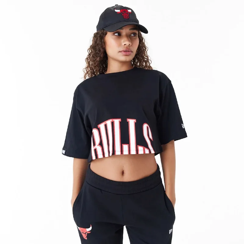Men's smart - casual checkered t - shirts for semi - formal occasionsChicago Bulls Womens NBA Team Wordmark Black Crop T-Shirt Men's smart - casual checkered t - shirts for semi - formal occasionsChicago Bulls Womens NBA Team Wordmark Black Crop T-Shirt