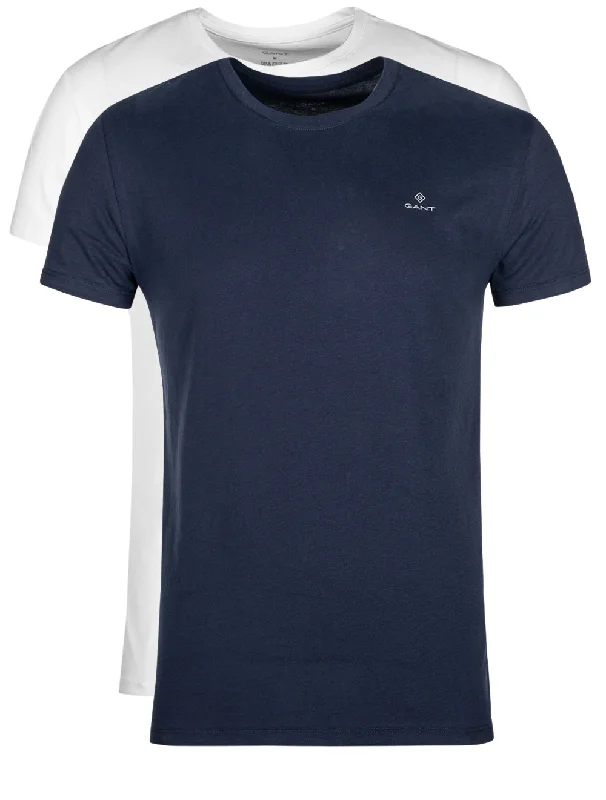 Men's thermal t - shirts with a high - neck design for cold weather2-Pack Crew Neck T-Shirts Navy White Men's thermal t - shirts with a high - neck design for cold weather2-Pack Crew Neck T-Shirts Navy White