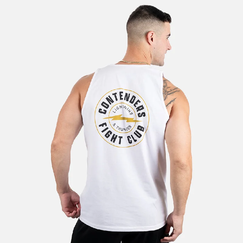 Men's antimicrobial t - shirts for odor - free freshness during travelCONTENDERS LIGHTNING & THUNDER TANK Men's antimicrobial t - shirts for odor - free freshness during travelCONTENDERS LIGHTNING & THUNDER TANK