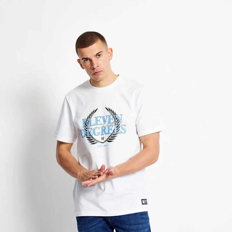 Men's tie - dye t - shirts with a bohemian styleCrest Graphic T-Shirt - White