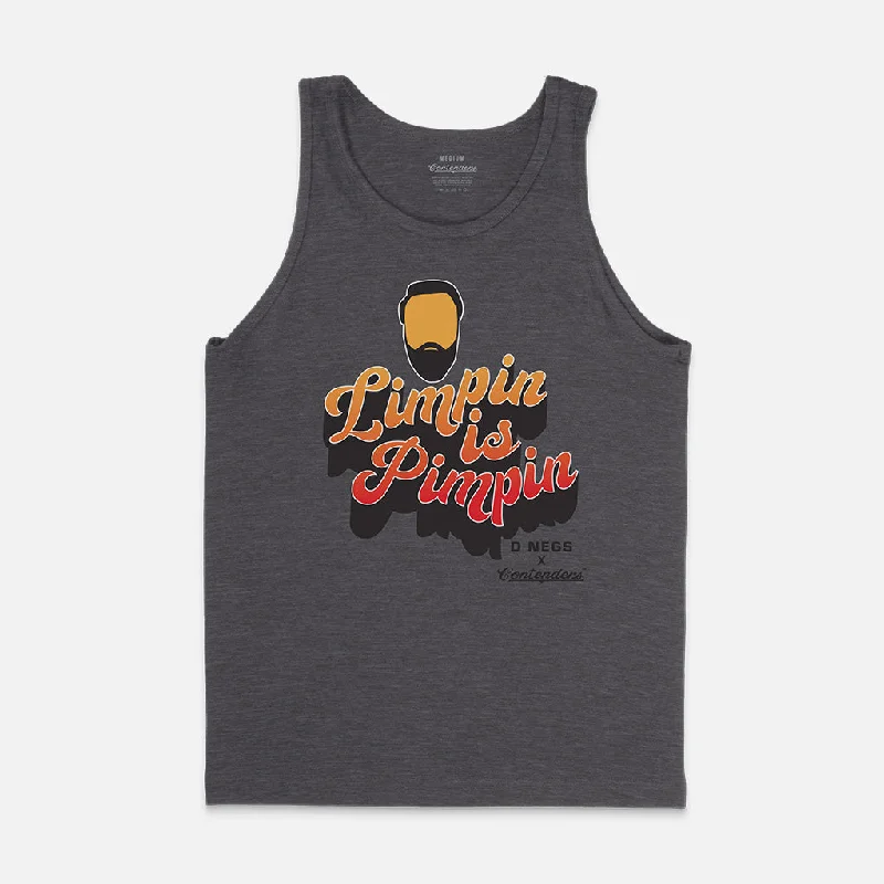 Men's slim - fit graphic t - shirts with vintage rock band printsDNEGS LIMPIN IS PIMPIN TANK Men's slim - fit graphic t - shirts with vintage rock band printsDNEGS LIMPIN IS PIMPIN TANK