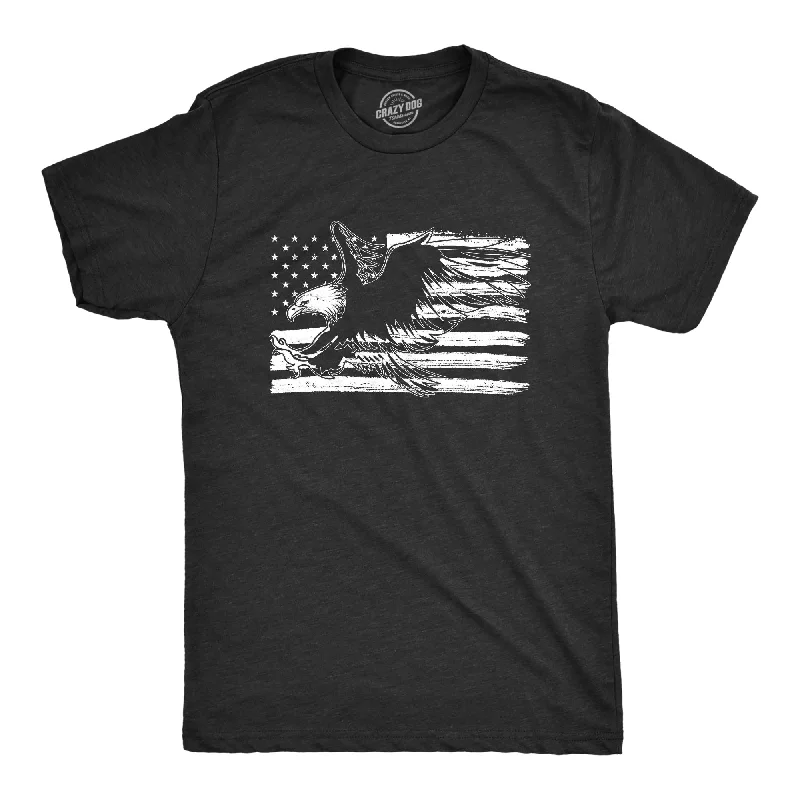 Men's button - front t - shirts with a unique artistic printEagle Over Grunge Flag Men's T Shirt Men's button - front t - shirts with a unique artistic printEagle Over Grunge Flag Men's T Shirt