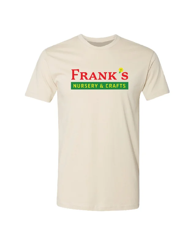Men's mock - neck t - shirts with a modern and sleek styleVintage Frank's Nursery & Crafts T-Shirt - Natural Men's mock - neck t - shirts with a modern and sleek styleVintage Frank's Nursery & Crafts T-Shirt - Natural